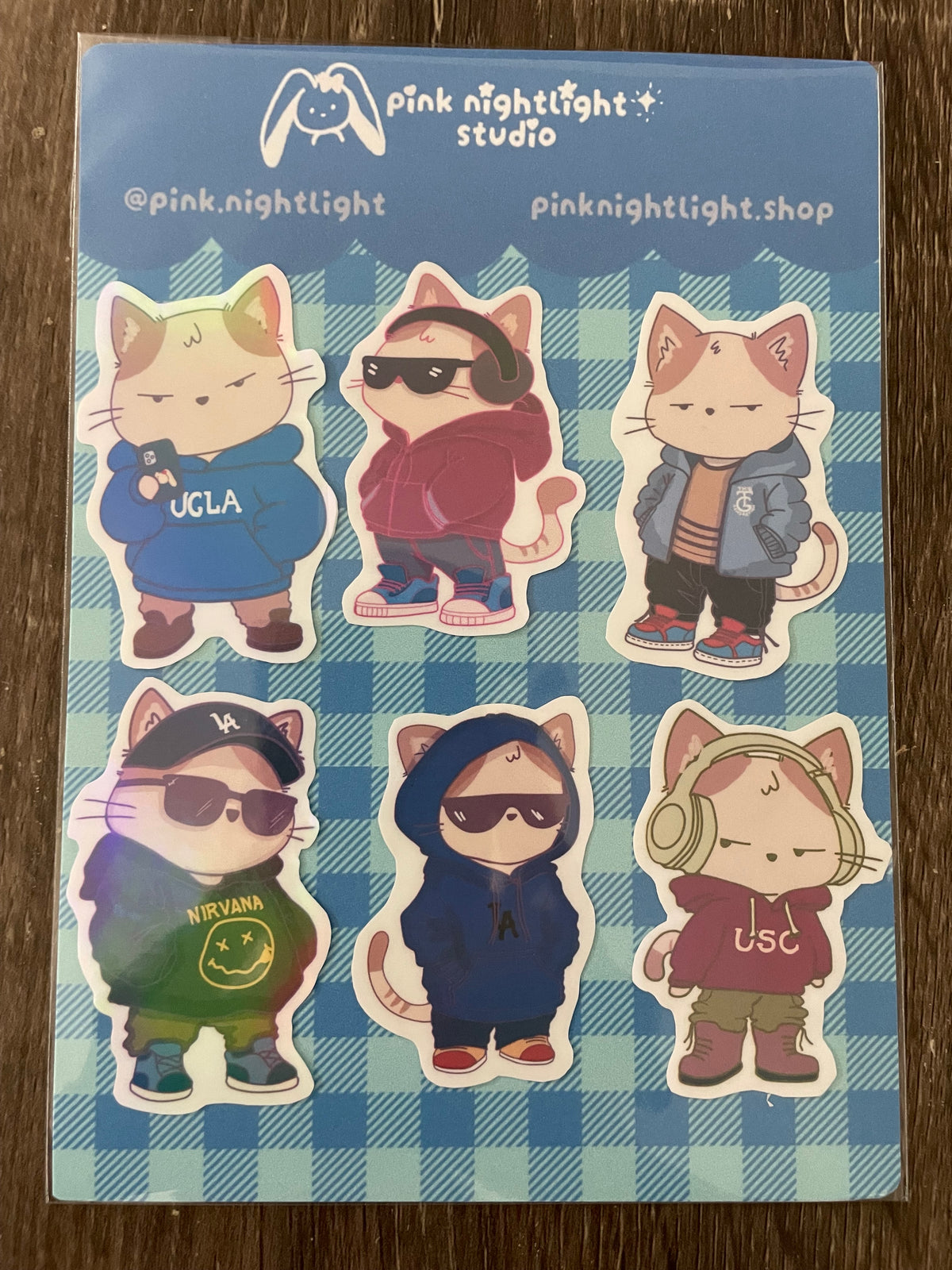 Ishi the Cat Streetwear Sticker Pack: Holographic California Vibes Decal
