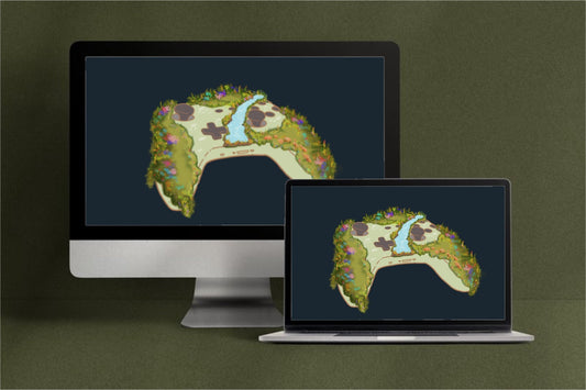 "Overgrown Oasis" Xbox Controller Desktop Wallpaper - Pink Nightlight Studio