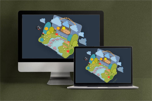 Super Mario World Inspired 3D Isometric Nintendo DS Desktop Wallpaper - Pink Nightlight Studio