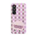 Cute Pastel Sammy the Sheep Phone Case – Pink Checkered Flexi Case