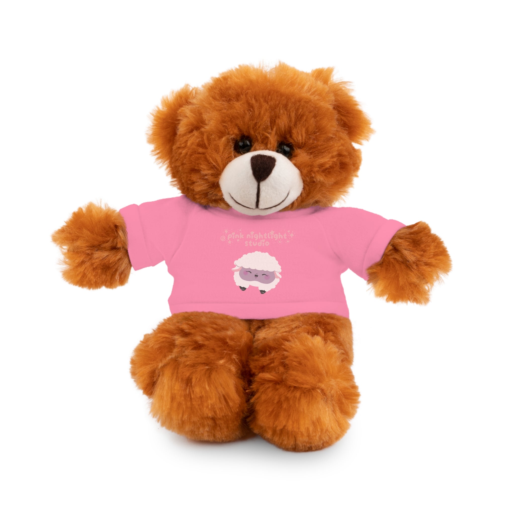 Purple Sheep Tee Plush Bear – Cute Stuffed Animal Gift for Kids & Baby Shower