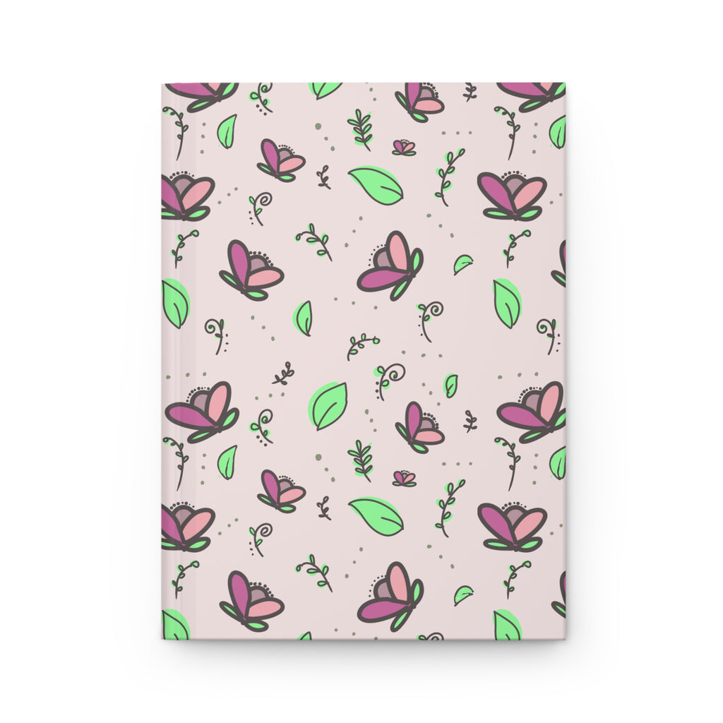 Tulips Hardcover Journal — Pink Doodle Notebook for Notes & Gifts