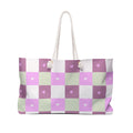 Pastel Heart Check Weekender Bag — Pink & Mint Travel Tote