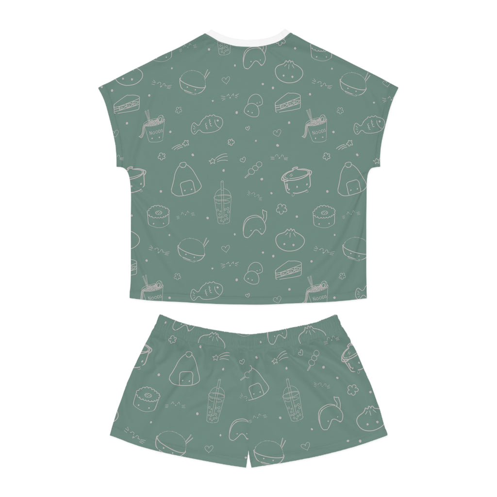 Sushi Kawaii Short Pajama Set – Women's Cute All-Over Print Sleepwear