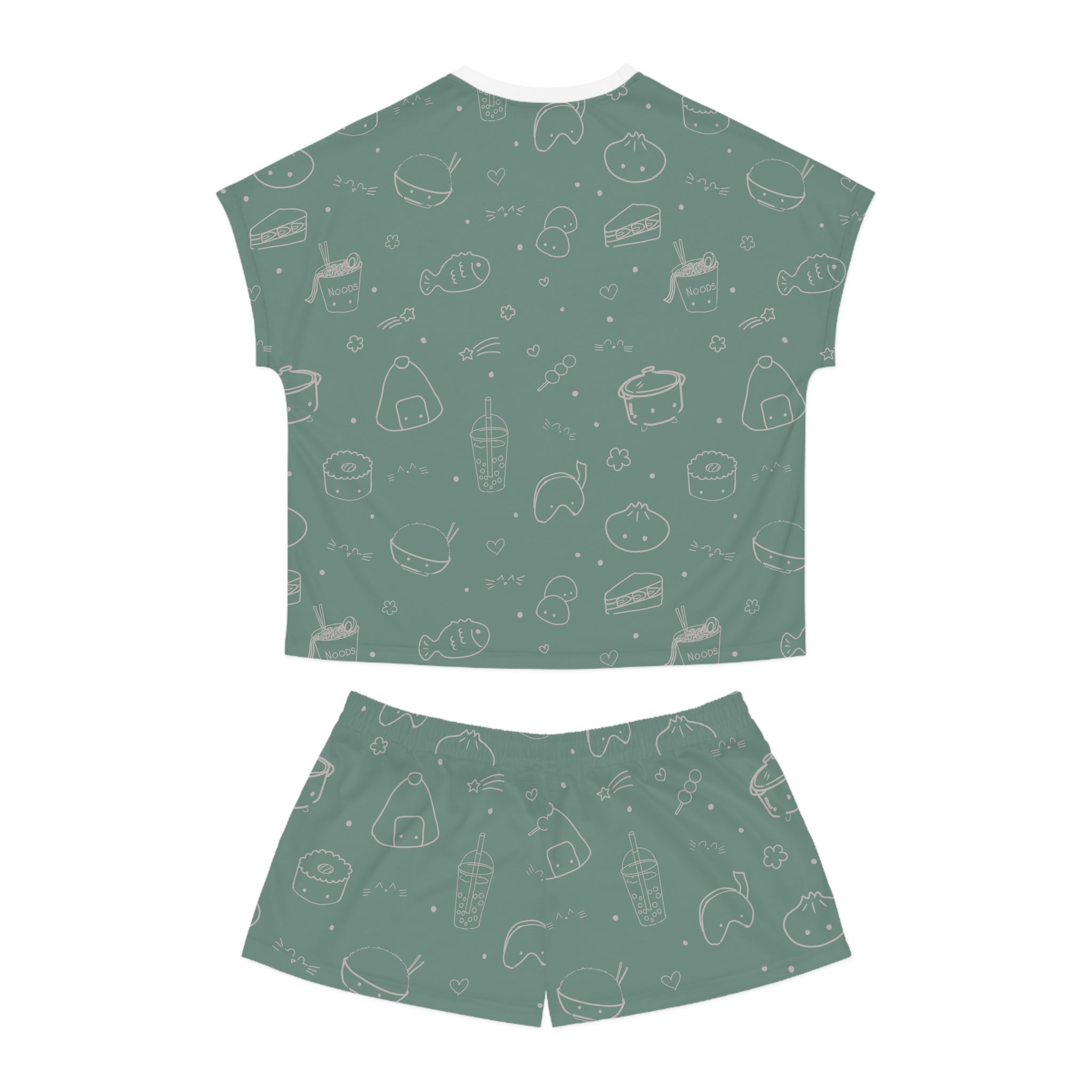 Sushi Kawaii Short Pajama Set – Women's Cute All-Over Print Sleepwear
