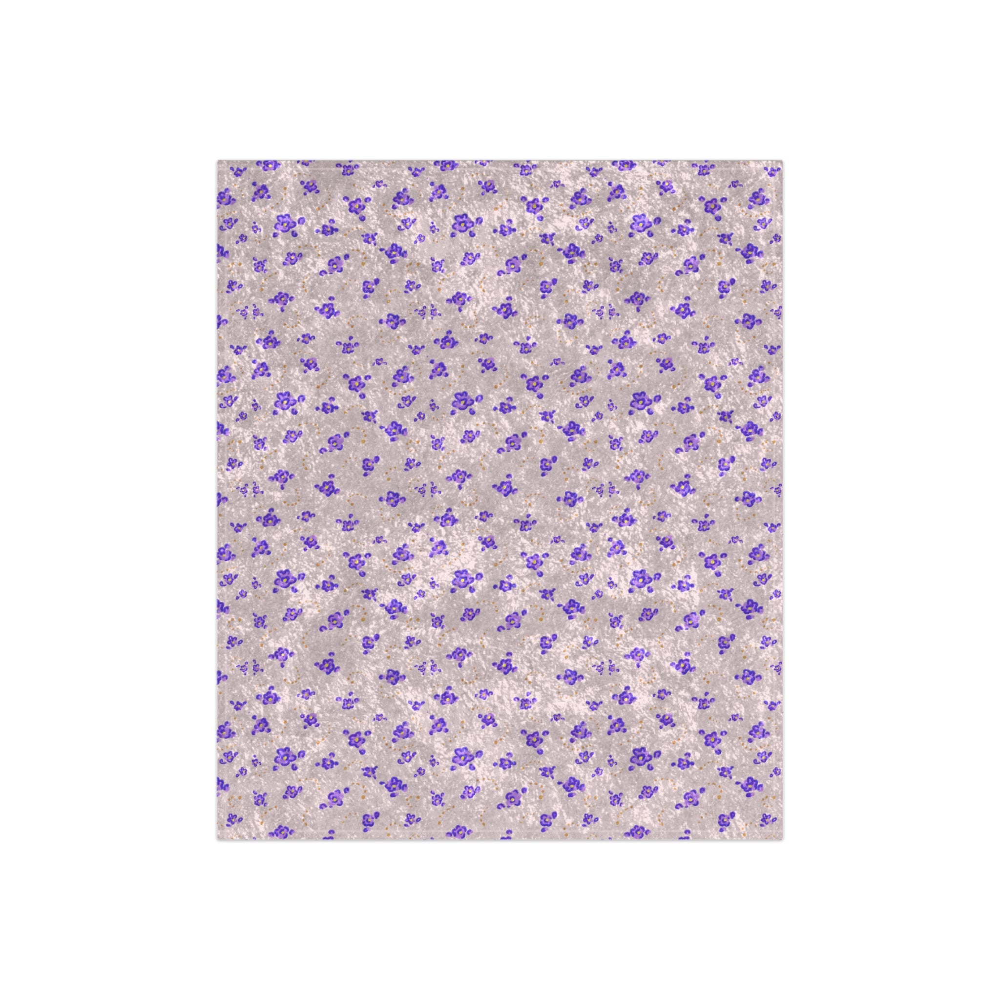 Cozy Crushed Velvet Blanket - Lavender Floral Plush Throw