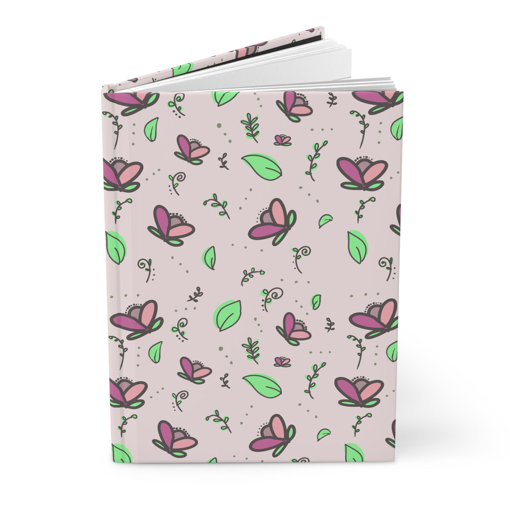 Tulips Hardcover Journal — Pink Doodle Notebook for Notes & Gifts