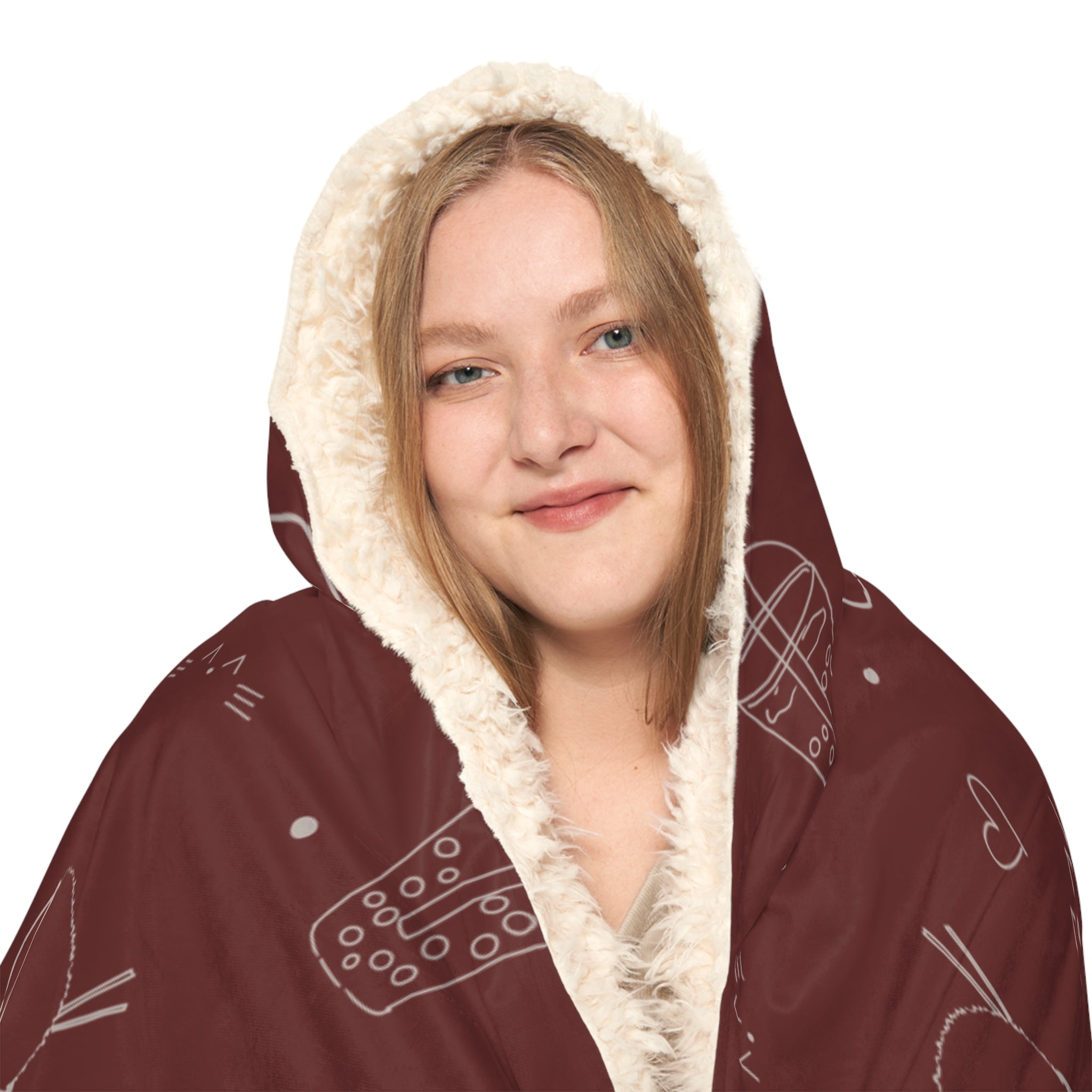 Cozy Hooded Blanket —Kawaii Asian Snacks Pattern Snuggle Blanket