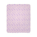 Purple Mini Floral Pattern Fleece Sherpa Blanket | Lavender Ditsy Print
