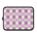 Pink Checkered Heart Laptop Sleeve — Cute Pastel Protective Sleeve for MacBook & Laptops