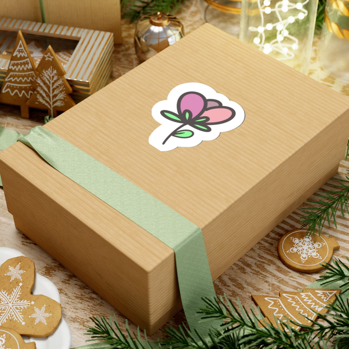 Cute Heart Tulip Flower Sticker — Pastel Floral Kiss-Cut Decal for Laptops & Journals