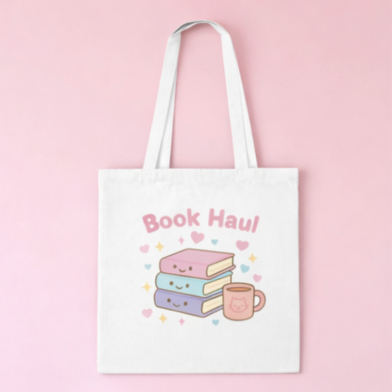 Kawaii Book Haul Tote Bag ** Shop Partner