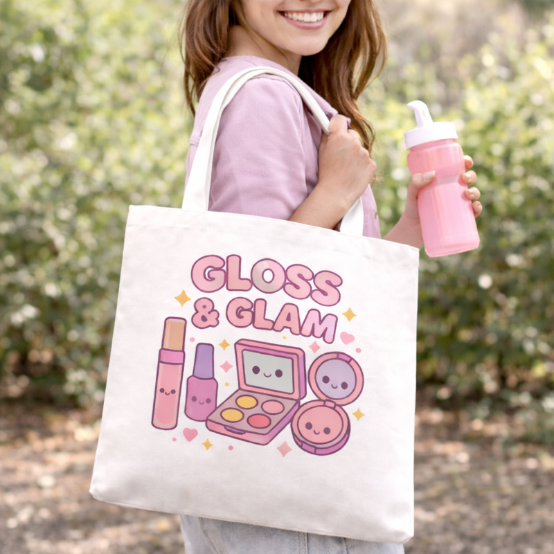 Kawaii "Gloss & Glam" Tote Bag ** Shop Partner