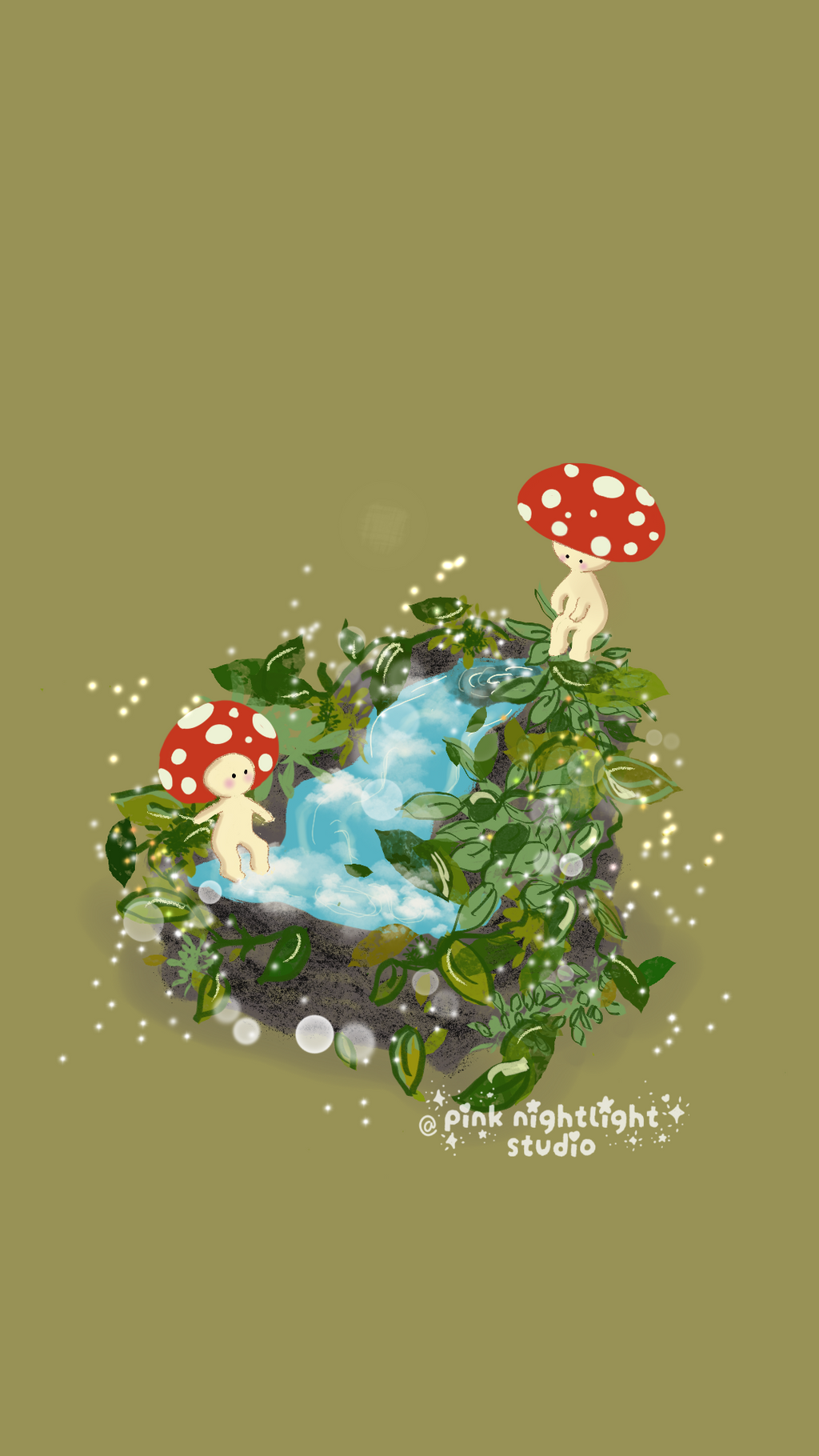 "Nub in mini fountain" - mobile wallpaper