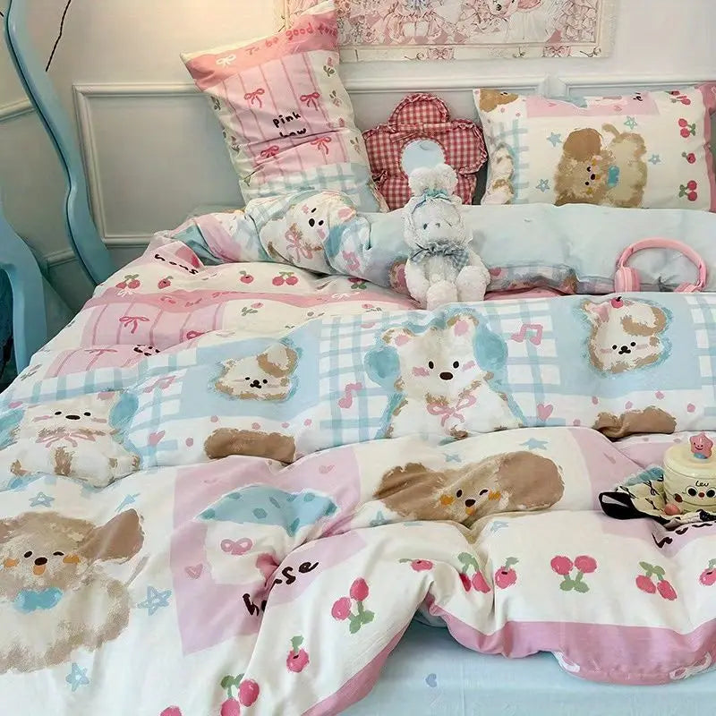 Kawaii Pastel Blue & Pink Bedding Set (>^o^<) Shop Partner