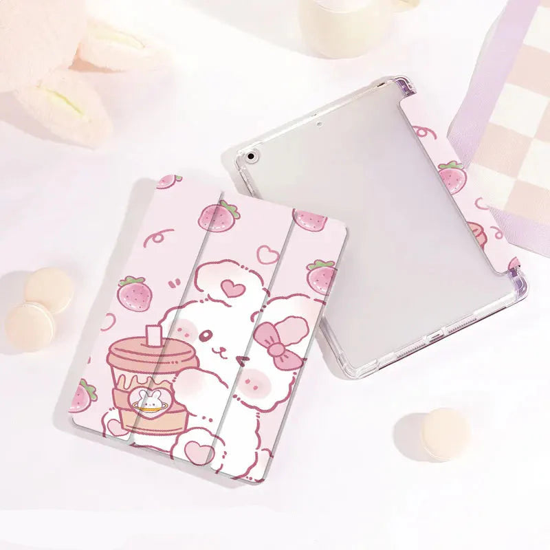 Strawberry Bunny & Coffee iPad Case