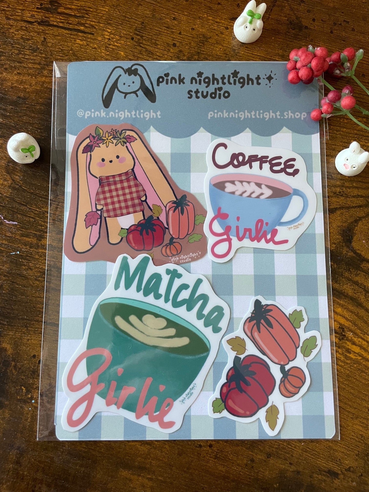 Bonnie Autumn Laminated Vinyl Sticker Bundles | Pack of 4 or 5 - Pink Nightlight Studio