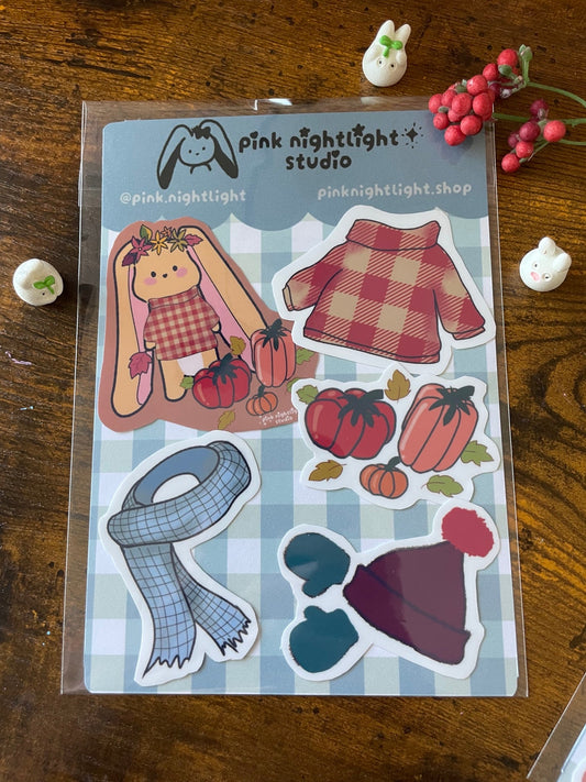 Bonnie Autumn Laminated Vinyl Sticker Bundles | Pack of 4 or 5 - Pink Nightlight Studio