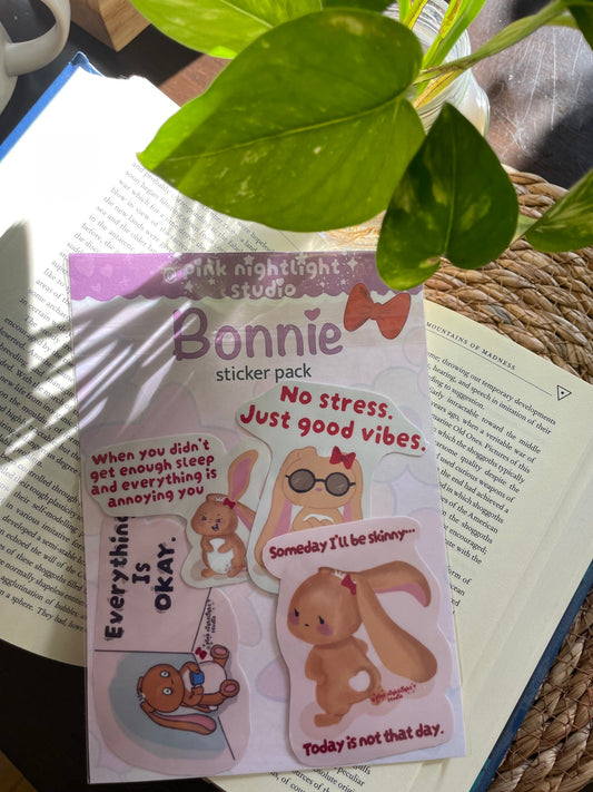 Bonnie "Daily Mood Check" sticker pack - Pink Nightlight Studio