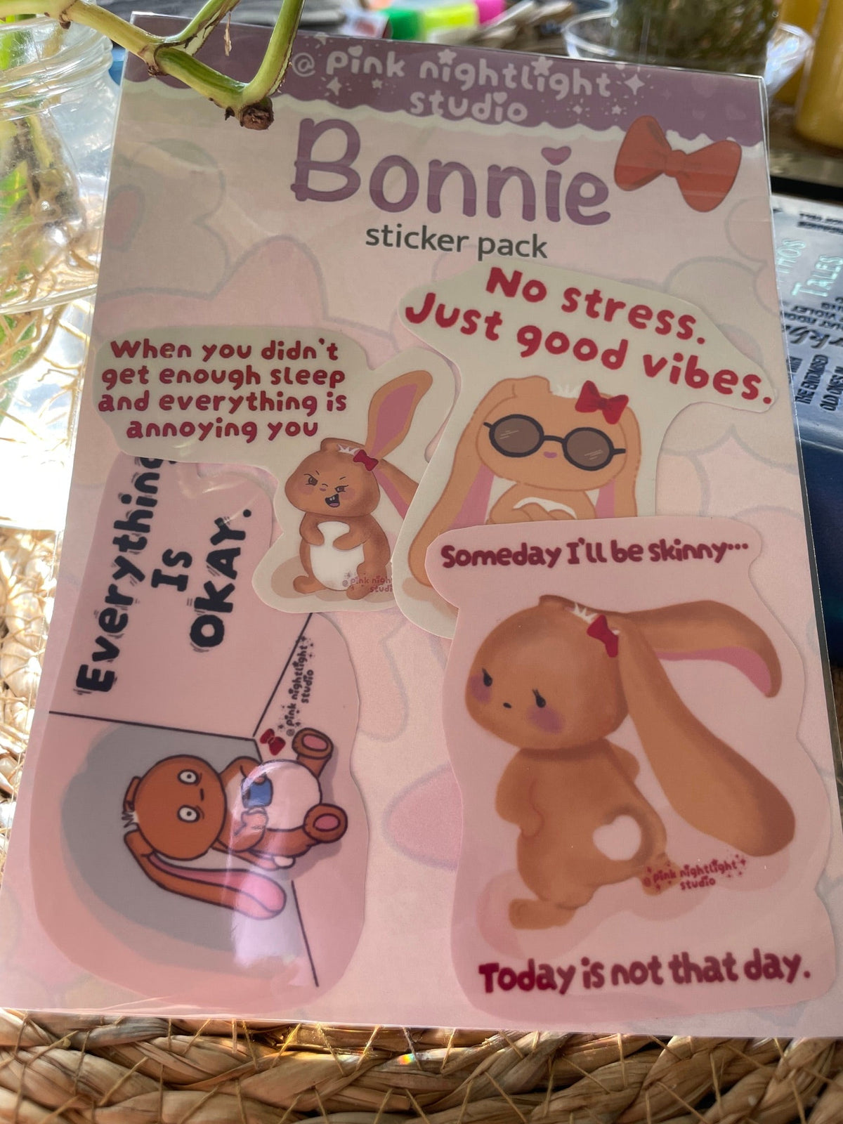Bonnie "Daily Mood Check" sticker pack - Pink Nightlight Studio