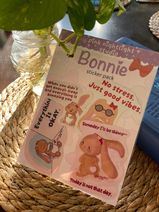Bonnie "Daily Mood Check" sticker pack - Pink Nightlight Studio