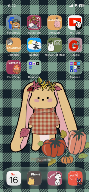 Bonnie Gingham Autumn Phone & Desktop Wallpaper | Cute Fall Aesthetic - Pink Nightlight Studio