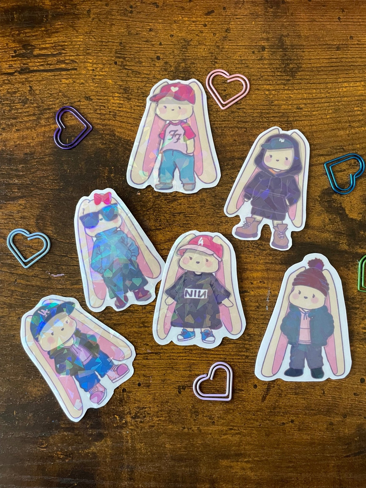 Bonnie "Straight Outta Cali" Holographic Sticker Pack - Pink Nightlight Studio