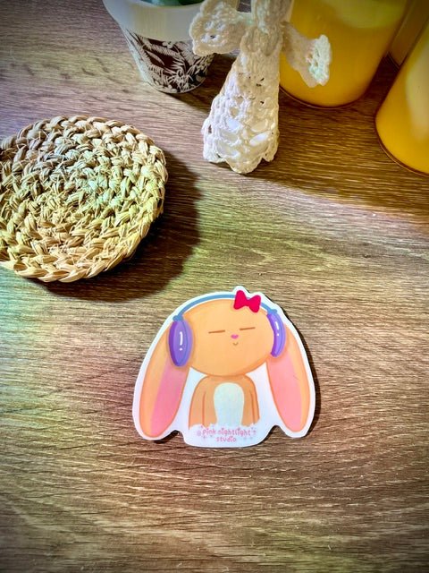 Bonnie with Headphones Vinyl Sticker - Pink Nightlight Studio