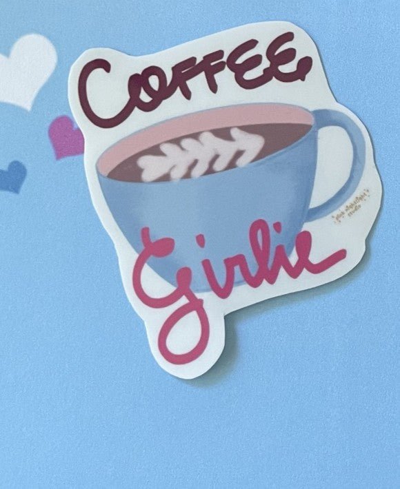 Coffee & Matcha Girlie Laminated Vinyl Stickers | Cozy Cafe Aesthetic - Pink Nightlight Studio