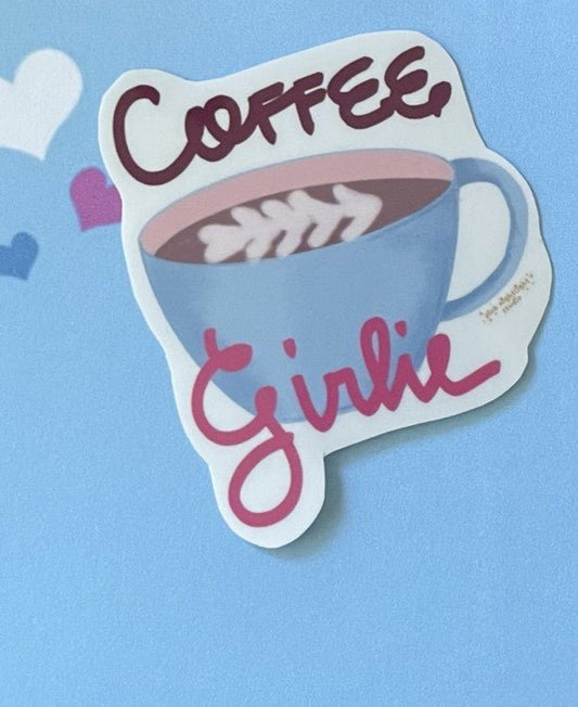 Coffee & Matcha Girlie Laminated Vinyl Stickers | Cozy Cafe Aesthetic - Pink Nightlight Studio