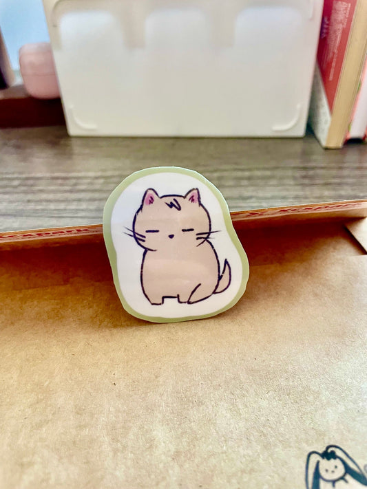 Cool Cat "Ishi Neko" Vinyl Sticker - Pink Nightlight Studio