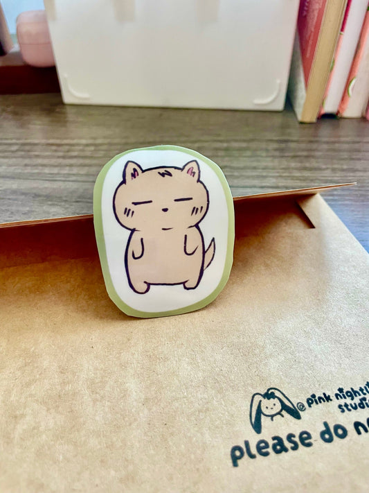 Cool Cat "Ishi Neko" Vinyl Sticker - Pink Nightlight Studio