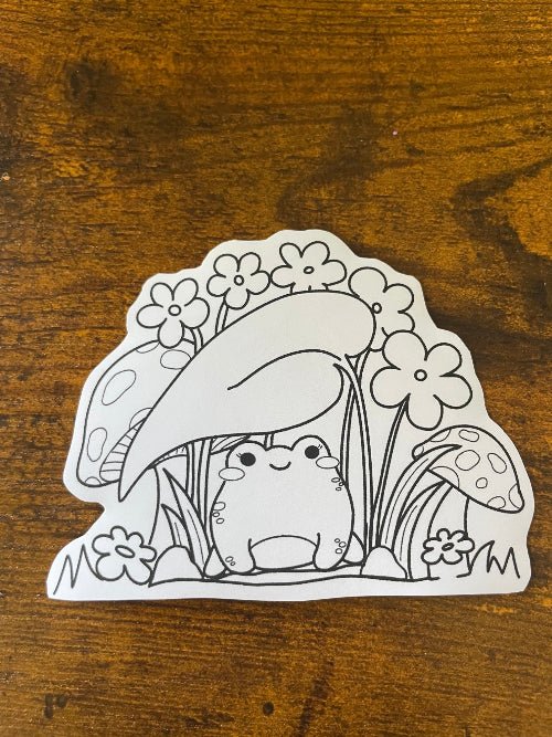 DIY Coloring Stickers Matte Vinyl Decals – Hand-Illustrated Cute Alpaca, Capybara, and Frog Sticker Pack (2.75" x 4") - Pink Nightlight Studio