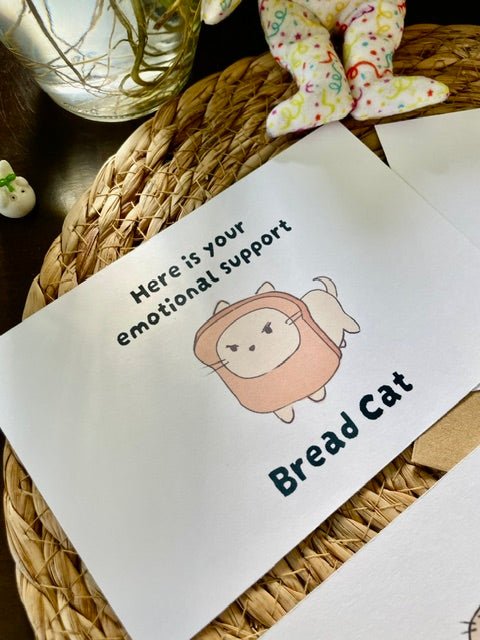 "Ishi" Cat-itude Mini Postcard - Pink Nightlight Studio