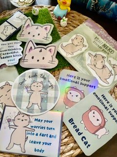 Ishi Neko Vinyl Sticker Grand Bundle - Series 1 Collection | Cat Vinyl Sticker Grand Bundle | Cute Decals - Pink Nightlight Studio