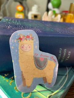 "No Drama Llama" Cute Alpaca Sticker – Rainbow Stars Holographic Laminated Vinyl (2.5")