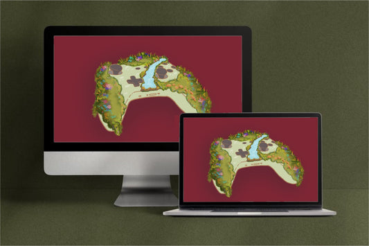 "Overgrown Oasis" Xbox Controller Desktop Wallpaper - Pink Nightlight Studio