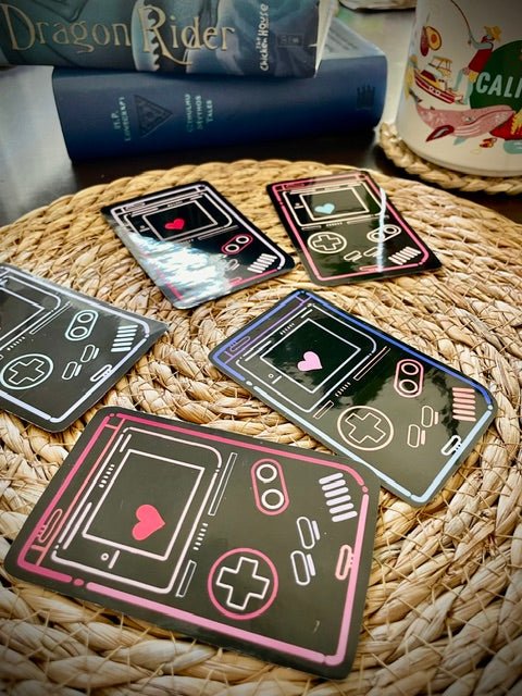 Retro Gameboy Light Vinyl Sticker Set (5-Pack) - Pink Nightlight Studio