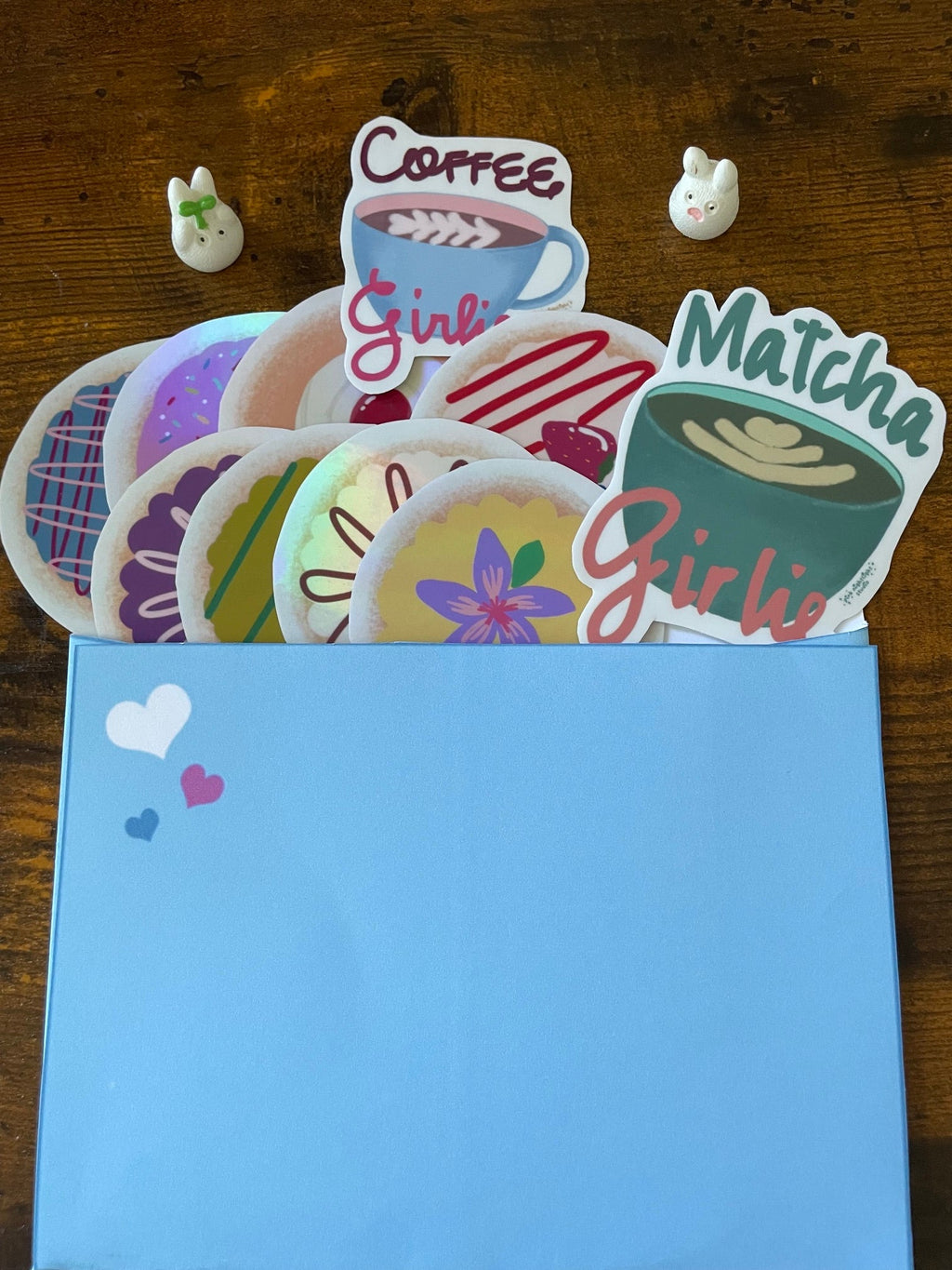 September Sticker Club: Donut Worry Be Happy Vinyl Sticker Pack | 11-Piece Cute Decals - Pink Nightlight Studio