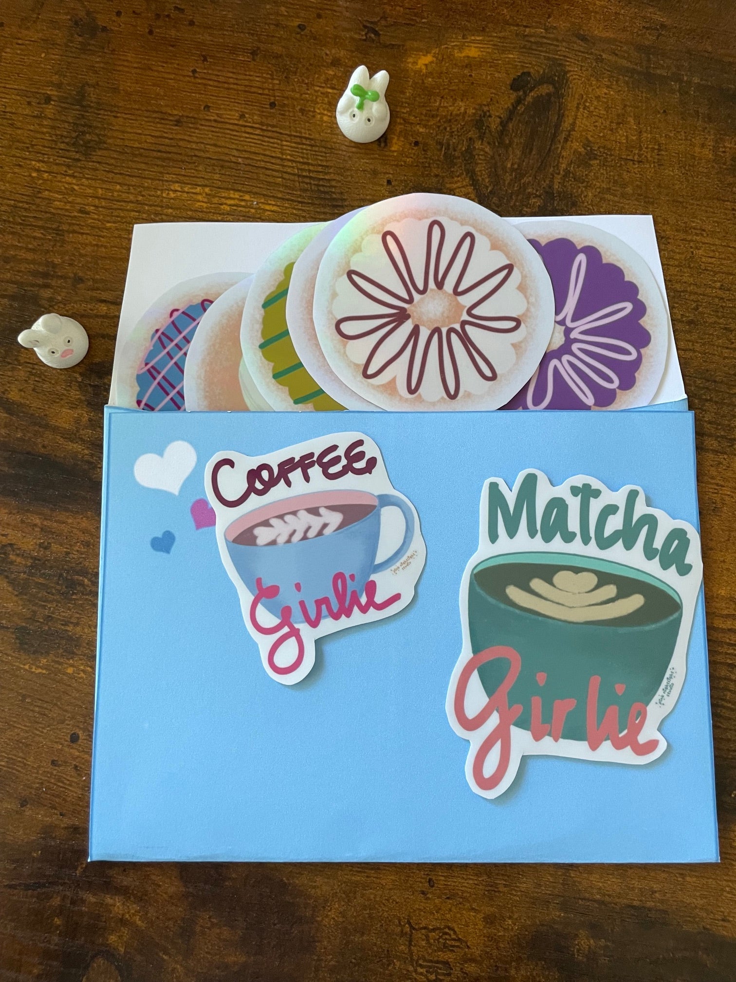 September Sticker Club: Donut Worry Be Happy Vinyl Sticker Pack | 11-Piece Cute Decals - Pink Nightlight Studio