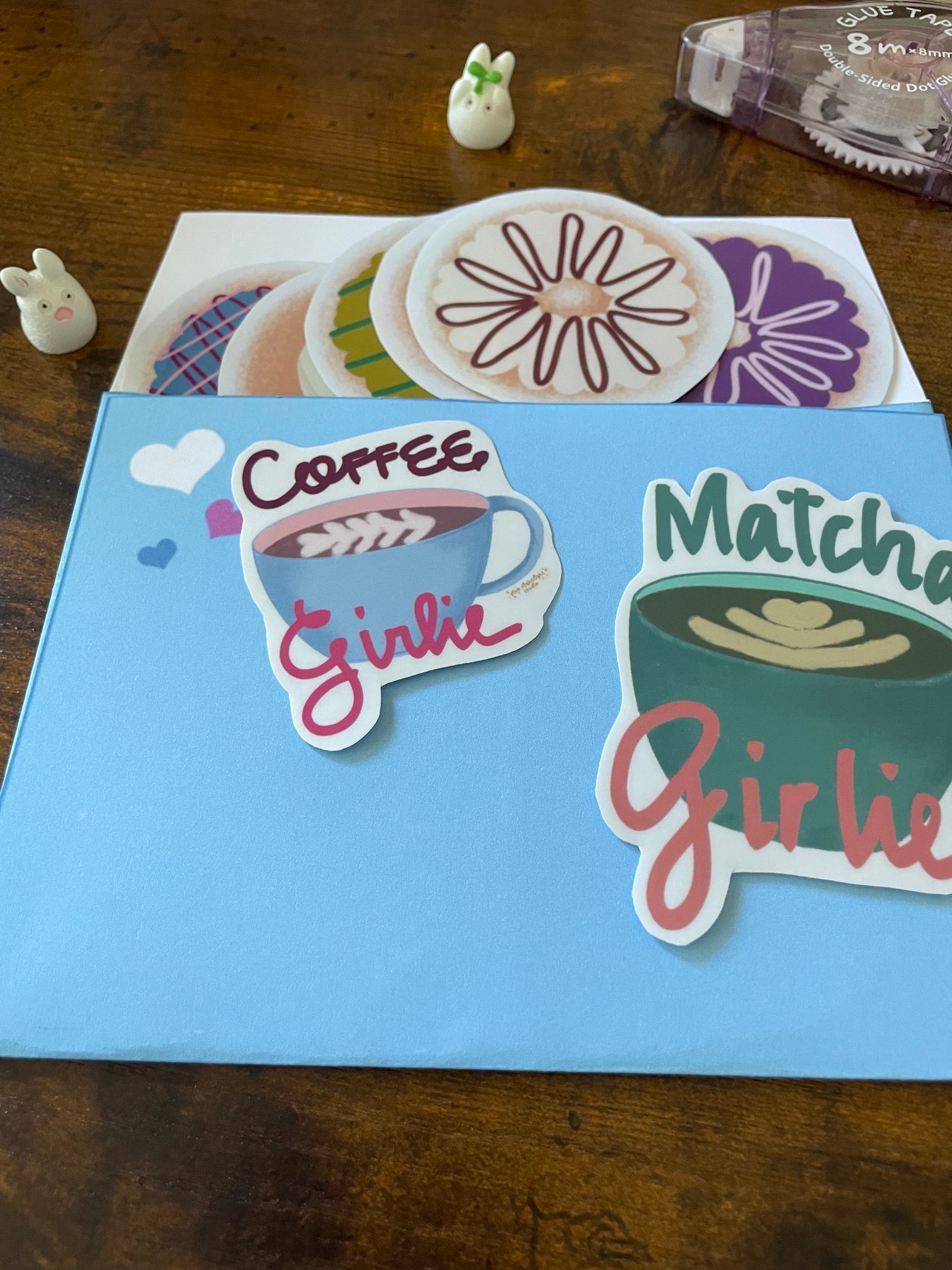 September Sticker Club: Donut Worry Be Happy Vinyl Sticker Pack | 11-Piece Cute Decals - Pink Nightlight Studio