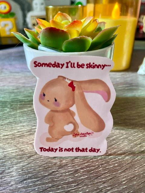 "Someday..." Bunny Vinyl Sticker - Pink Nightlight Studio