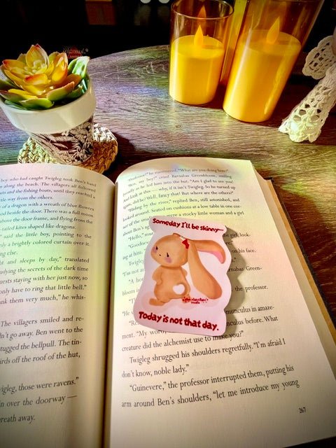"Someday..." Bunny Vinyl Sticker - Pink Nightlight Studio