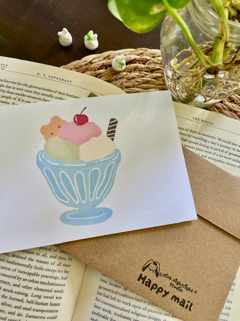 🍦 Sweet Summer Ice Cream Postcard (Summer Collection) - Pink Nightlight Studio
