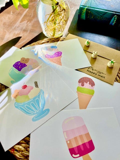 🍦 Sweet Summer Ice Cream Postcard (Summer Collection) - Pink Nightlight Studio
