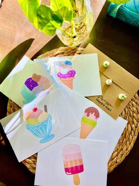 🍦 Sweet Summer Ice Cream Postcard (Summer Collection) - Pink Nightlight Studio