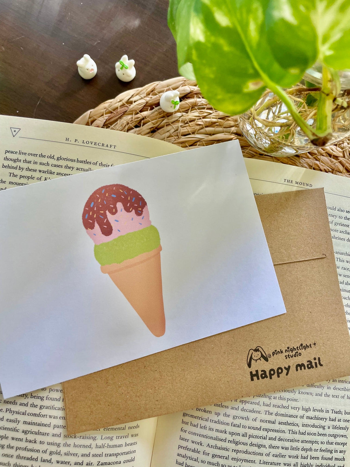🍦 Sweet Summer Ice Cream Postcard (Summer Collection) - Pink Nightlight Studio