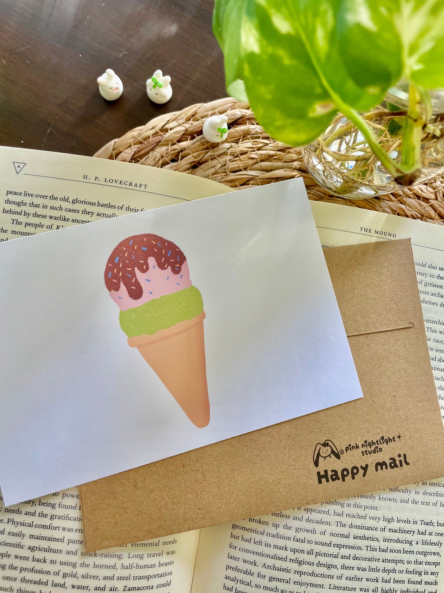 🍦 Sweet Summer Ice Cream Postcard (Summer Collection) - Pink Nightlight Studio
