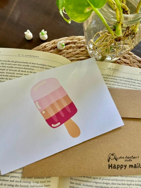 🍦 Sweet Summer Ice Cream Postcard (Summer Collection) - Pink Nightlight Studio