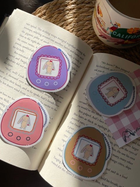 Tamagotchi-Inspired Bonnie Vinyl Sticker Set (4-Pack) - Pink Nightlight Studio